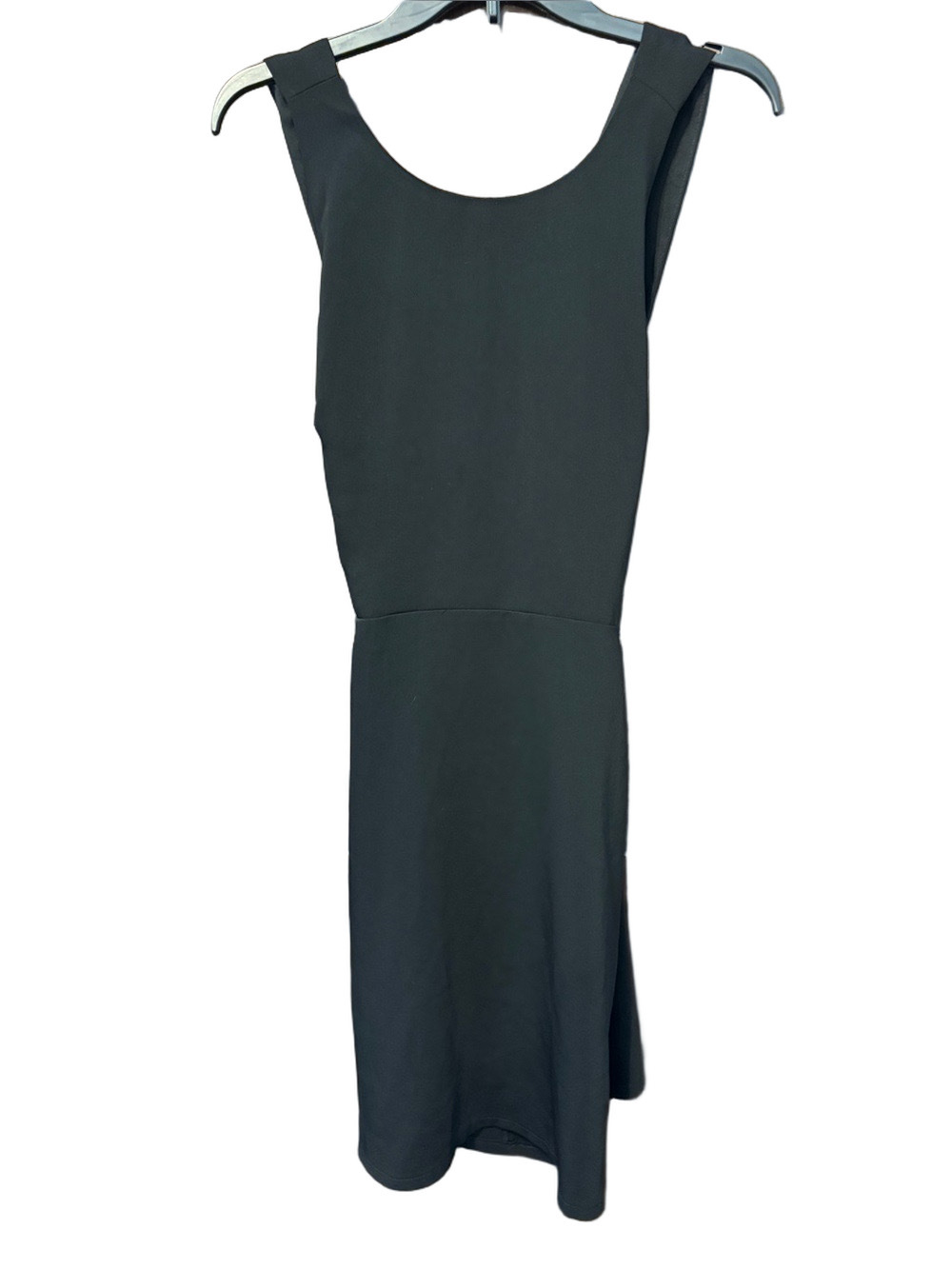 LOFT Black Sleeveless Midi Sheath Dress with Open Crossover Back Size 6
